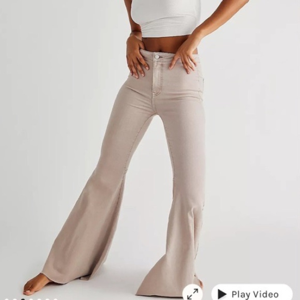 Barely worn tan free people flare jeans